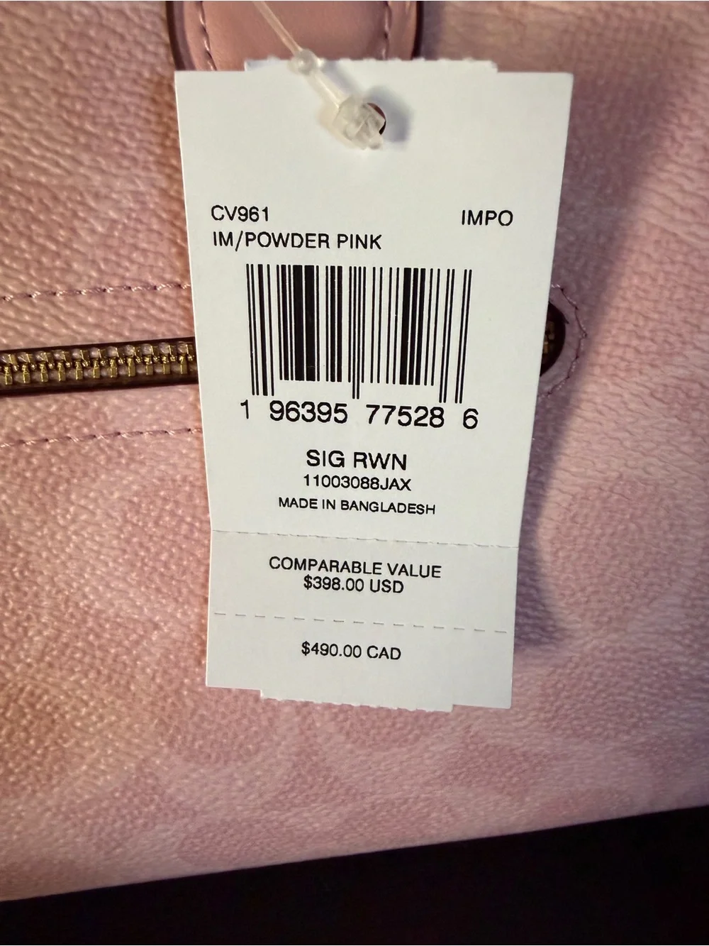 Coach Pink Signature Satchel and Matching Wristlet Set
